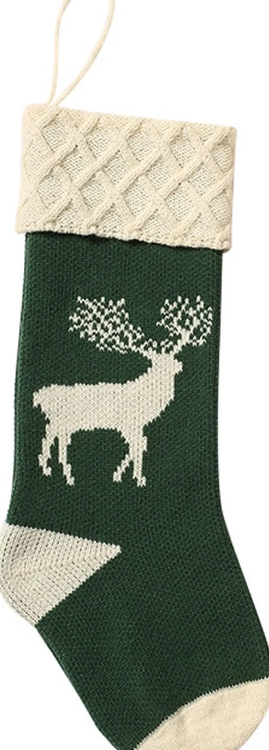 Rocketshop Kerstsokken>4 Stuks - Kerstsokken Gebreide Rendiermotief - Ophangbare Decoratieve Kerst Ornament - Rendier Gebreide Kerstkousen - Klassieke Stijl Met Een Speels Tintje - Hoogwaardige Kwaliteit - 2 Rood / 2 Groen - 46Cm