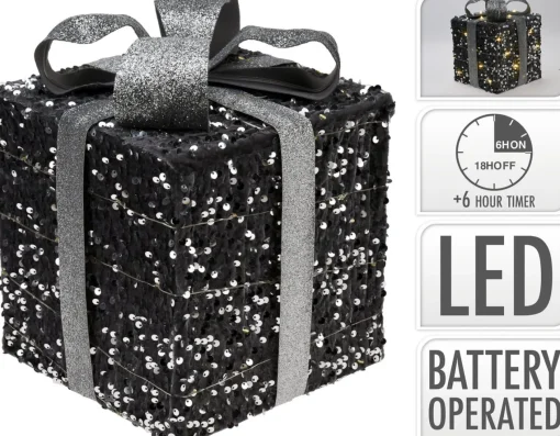 Koopman 3 Verlichte Geschenkdozen Met Led - Zilver - 15Cm, 20Cm, 25Cm Best Sale