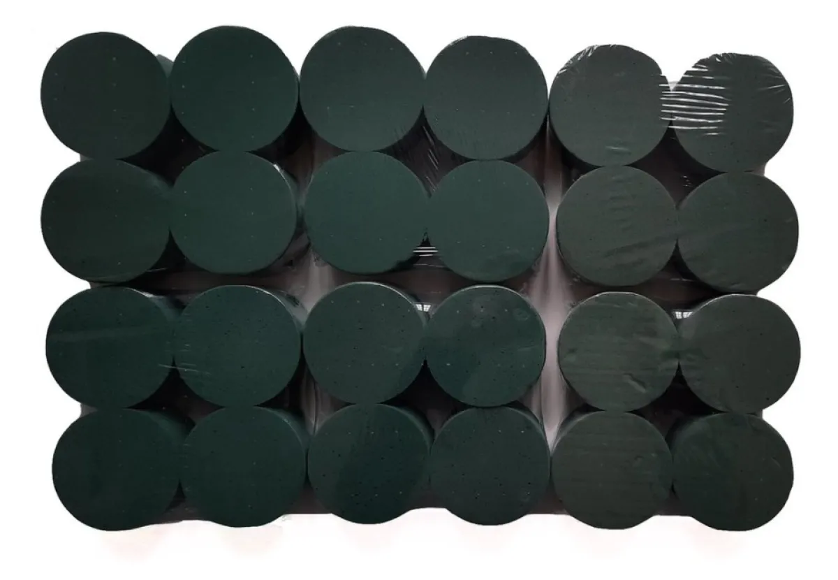 Black Acres Cards Kerststukjes>24 X Steekschuim/Oasis Rondjes – Nat - O 8 - Hoogte 5 Cm – Paasstukje – Lentestukje - Zomerstukje – Herfststukje -Bloemstukje – Kerststukje – Oas-012