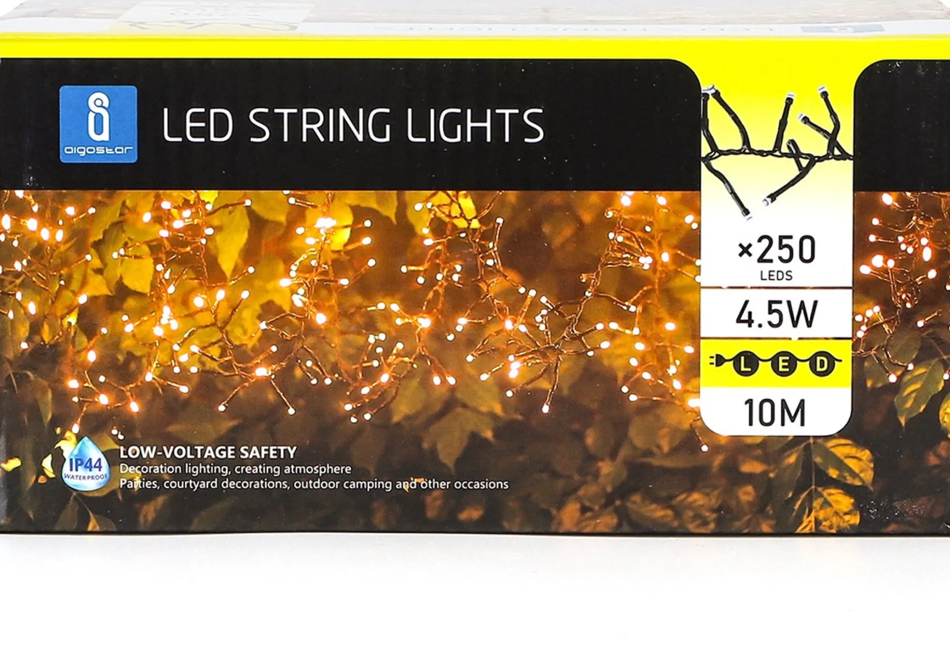 Aigostar Led Lichtsnoer - Lichtslinger - Led Lampjes Slinger - 4.5 Watt - 250 Leds - 10M - Ip44 Flash Sale