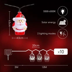 * Aigostar Lichtsnoer - Zonne-Energie - Kerstman - 10 Led's - 3.8M - Buiten Flash Sale