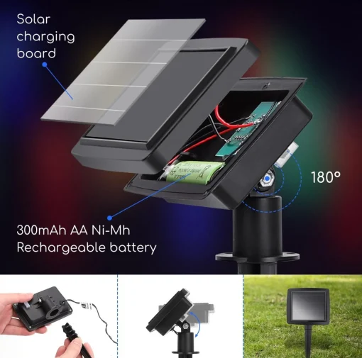 Aigostar 10Vrl Tuinverlichting Lichtsnoer - Kerstverlichting Buiten - Zonne Energie - 20 Led - Partyverlichting - 5.8M - Buiten Store