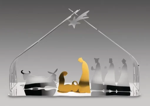 Alessi Kerststallen> Bark For Christmas Sfeerlichtje Kerststal Rvs