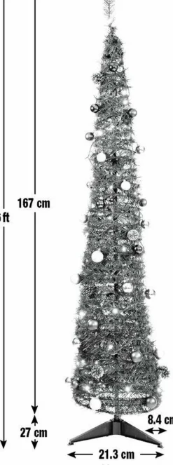 Argos Home 180Cm Pop Up Led Kerstboom Kerstballen Dennenappels Groen Cheap
