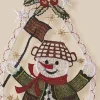 Merkloos Kersthanger>Artisanale Kerstdecoratie Raam / Raamhanger In Kant | Sneeuwman
