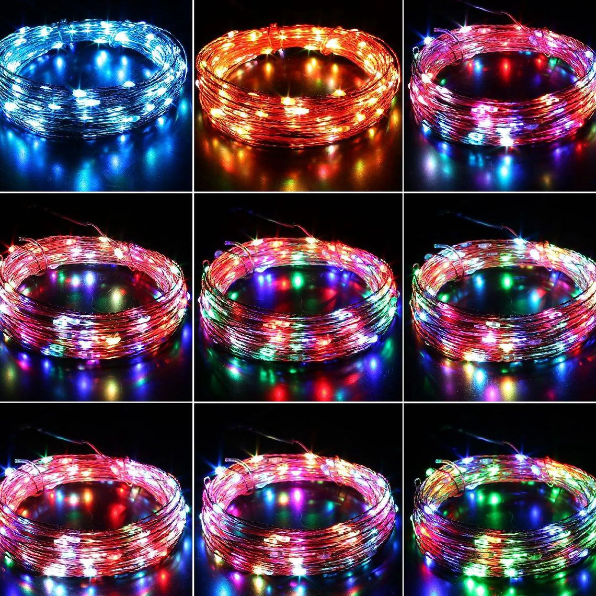 Aukey Lt-Ss3 Lichtslingers, 10 Standen 10 Meter 100Leds Kerstverlichting Waterdichte Koperdraad Met Afstandsbediening En Kleurwissel Voor Tuin, Bruiloft, Feest, Binnen, Buiten (Rgb) Online