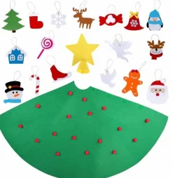 Wondersathome Baby`S Eerste Kerstboom - Vilten Kerstboom - Baby`S First Christmastree - Kinder Kerstboom Vilt - Incl Accessoires - Complete Kerstboom Voor Kinderen - Kerstdecoratie - Merry Christmas - Cheap