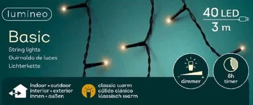 Lumineo Basic Rice Lights 40Led 3M Classic Warm | 494332 500 Cm Hot