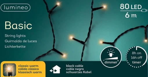 Lumineo Basic Rice Lights 80Led 6M Classic Warm | 494333 Fashion