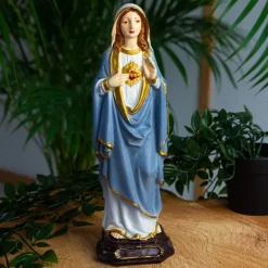 Spiru Kerstbeelden></noscript>Beeld Van Moeder Maria Heilig Hart – Handgeschilderd - 27Cm