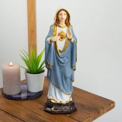 Spiru Kerstbeelden></noscript>Beeld Van Moeder Maria Heilig Hart – Handgeschilderd - 27Cm