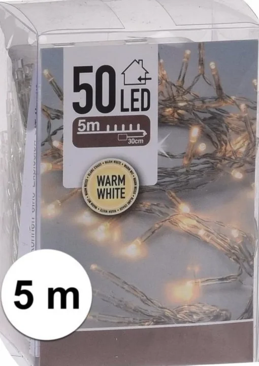 Merkloos Guirlandes>Bellatio Decorations Guirlande - Inclusief Warm Witte Verlichting