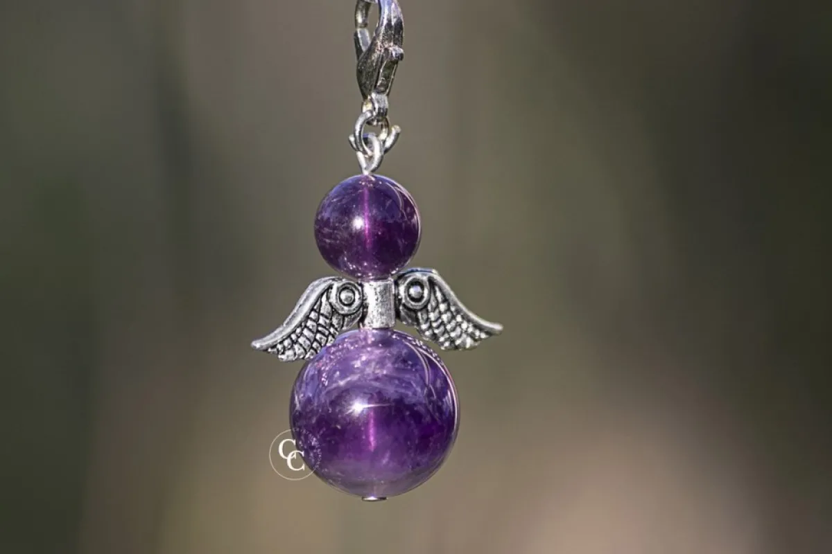 CC Kerstbeelden>Beschermengel Amethist ( Halfedelsteen ) , Chakra Engel , Geluksengel , Silverwing . ( Meerdere Varianten Beschikbaar !!! )
