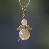 CC Kerstbeelden>Beschermengel Citrien ( Halfedelsteen ) , Chakra Engel , Geluksengel , Goldwing . ( Meerdere Varianten Beschikbaar !!! )