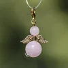 CC Kerstbeelden>Beschermengel Rozenkwarts ( Halfedelsteen ) , Chakra Engel , Geluksengel , Goldwing . ( Meerdere Varianten Beschikbaar !!! )
