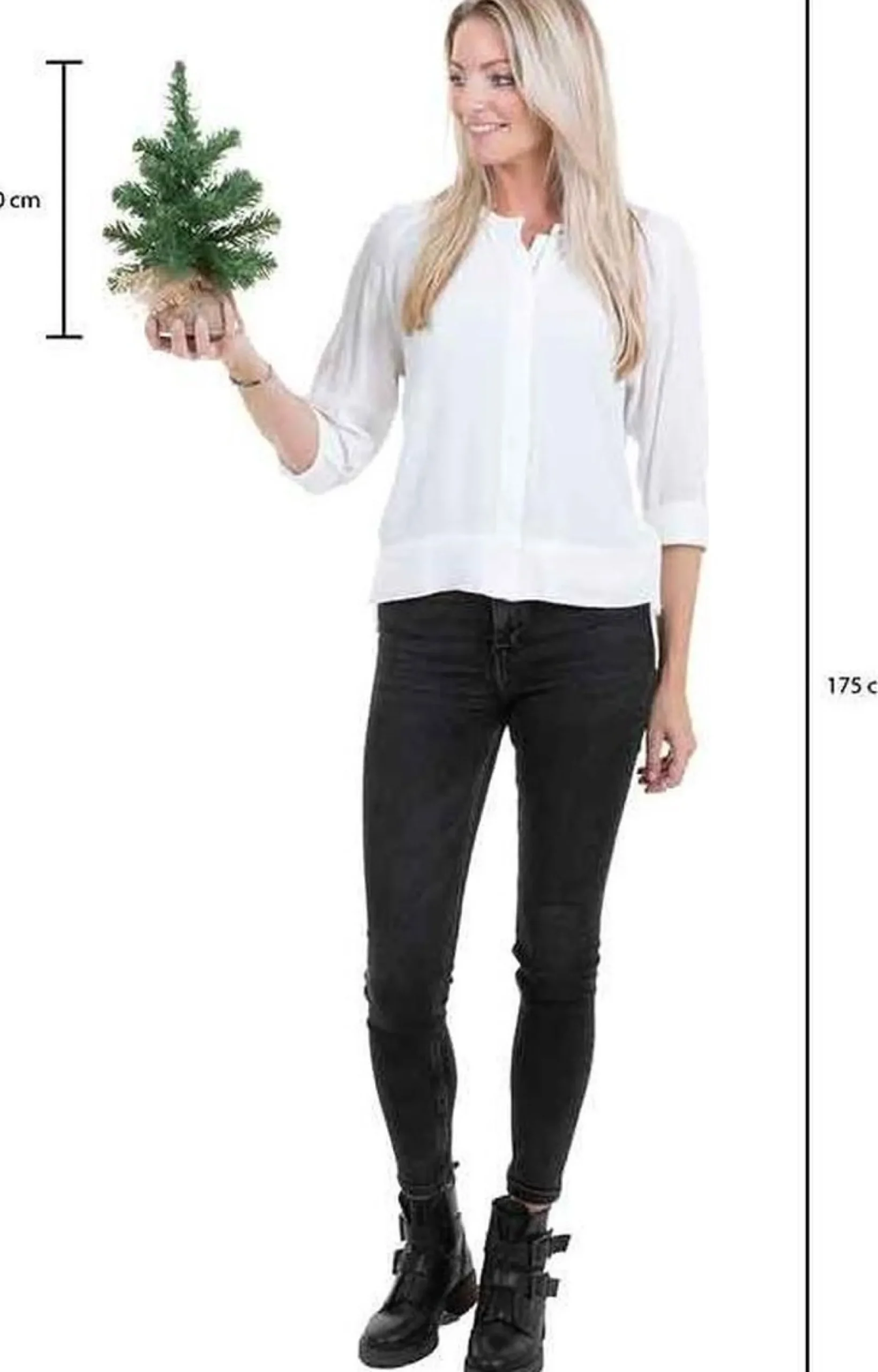 Mica Decorations Black Box Norton Kunstkerstboom - 45 X 20 Cm - Groen - 10 Lampjes Met Warmwit Led New