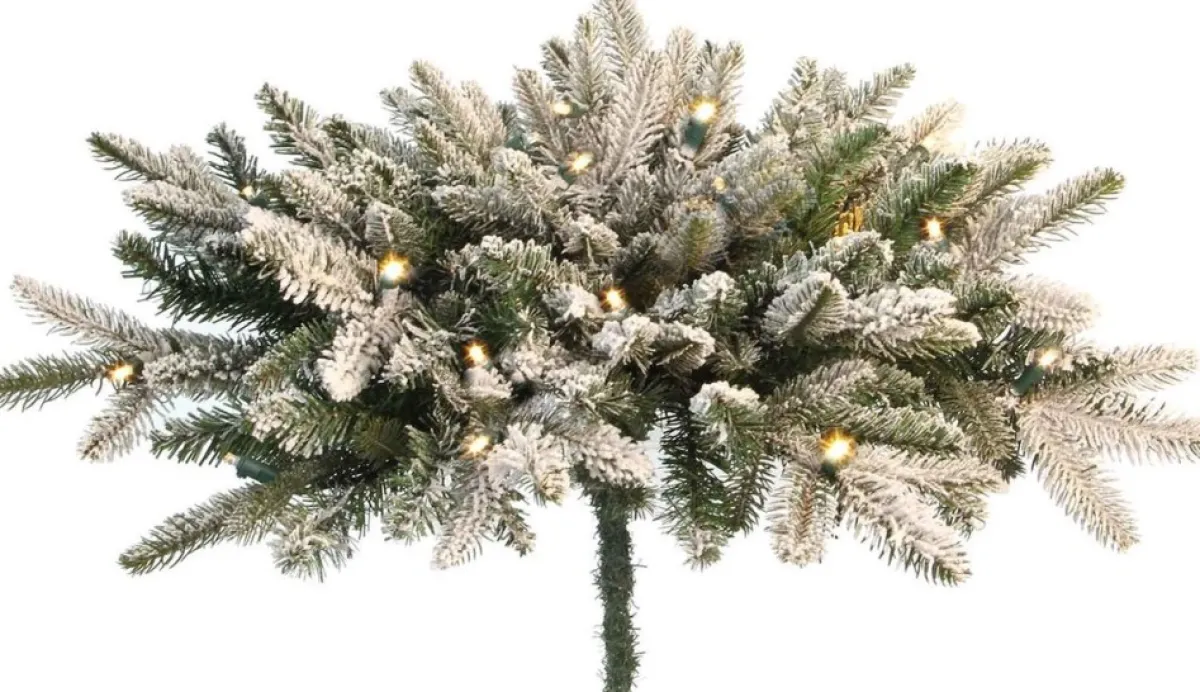 Black Box Kerststukjes> Tafelstuk Op Batterij Memphis Spruce Met Sneeuw Maat In Cm: 38 X 58 Groen 30 Lampjes