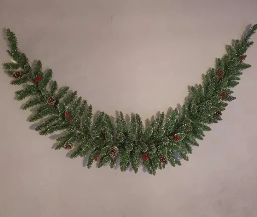 Black Box Guirlandes> Trees - Creston Swag Groen Met Bessen,Deneenappels Tips 144 L180X D25Cm