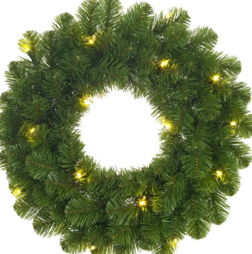Black Box Kerstkransen> Trees - Norton Krans Led Werkt Op Batterijen Groen 20L Tips 90 - D45Cm - Kerstbomen