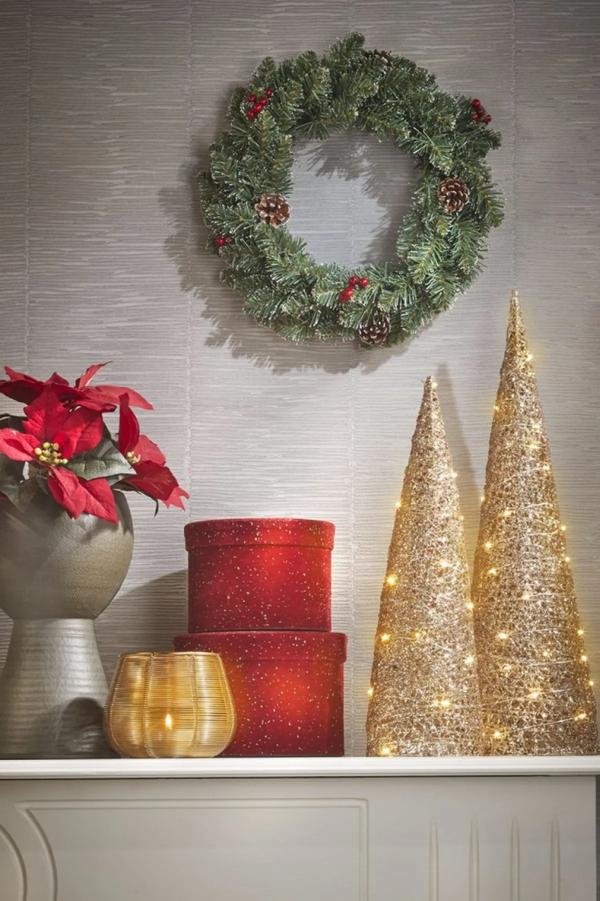 Black Box Kerstkransen> Trees Creston Kerstkrans Met Decoratie - O35 Cm - Frosted Green