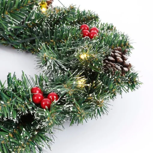 Black Box Kerstkransen> Trees Creston Kerstkrans Met Led Verlichting - O60 Cm - Groen