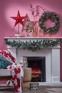 Black Box Kerstkransen></noscript> Trees Creston Kerstkrans Met Led Verlichting - O60 Cm - Groen