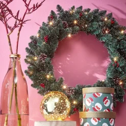 Black Box Kerstkransen></noscript> Trees Creston Kerstkrans Met Led Verlichting - O60 Cm - Groen