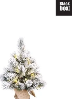 Xmasdeco Black Box Trees Dinsmore Kunstkerstboom In Jute Met Led Verlichting - H45 Cm - Frosted Green Best Sale