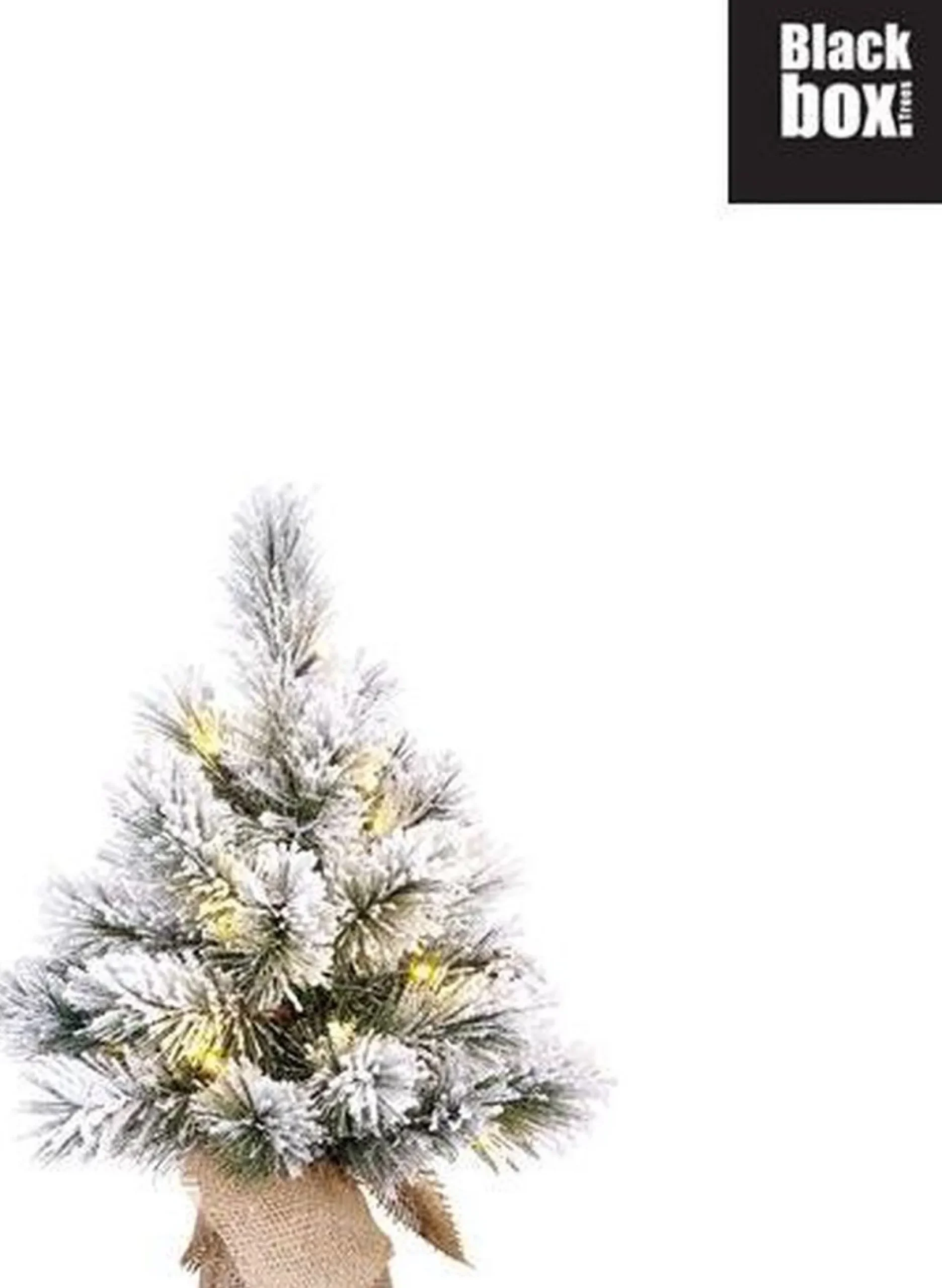 Xmasdeco Black Box Trees Dinsmore Kunstkerstboom In Jute Met Led Verlichting - H45 Cm - Frosted Green Best Sale