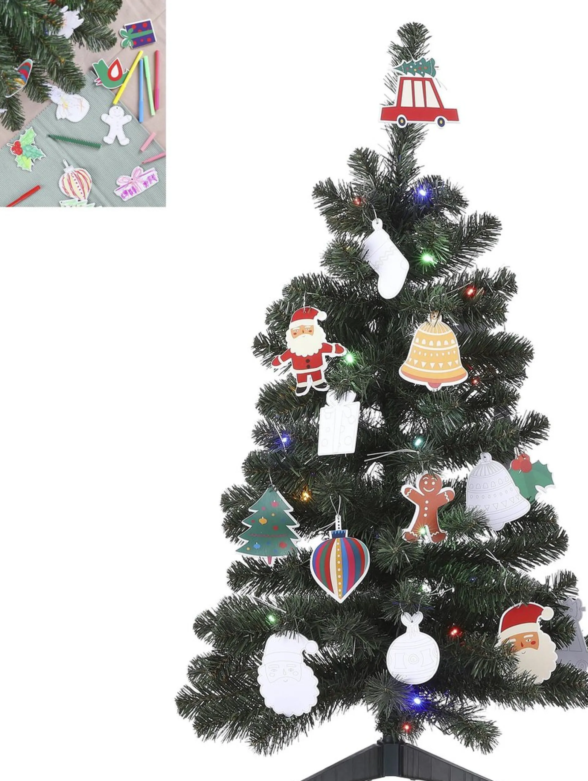 Black Box Trees Fay Kunstkerstboom Met 30 Ornamenten En Led Verlichting - H90 Cm - Groen Fashion