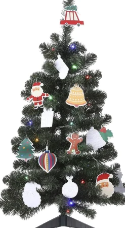Black Box Trees Fay Kunstkerstboom Met 30 Ornamenten En Led Verlichting - H90 Cm - Groen Fashion