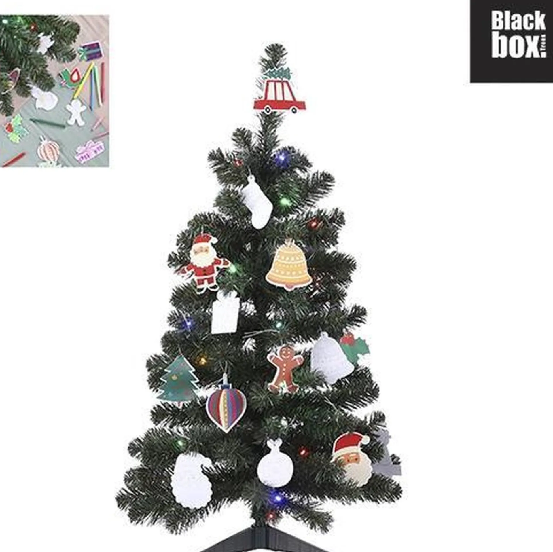 Black Box Trees Fay Kunstkerstboom Met 30 Ornamenten En Led Verlichting - H90 Cm - Groen Fashion
