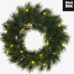 Black Box Kerstkransen></noscript> Trees Glendon Kerstkrans Met Led Verlichting - O60 Cm - Groen