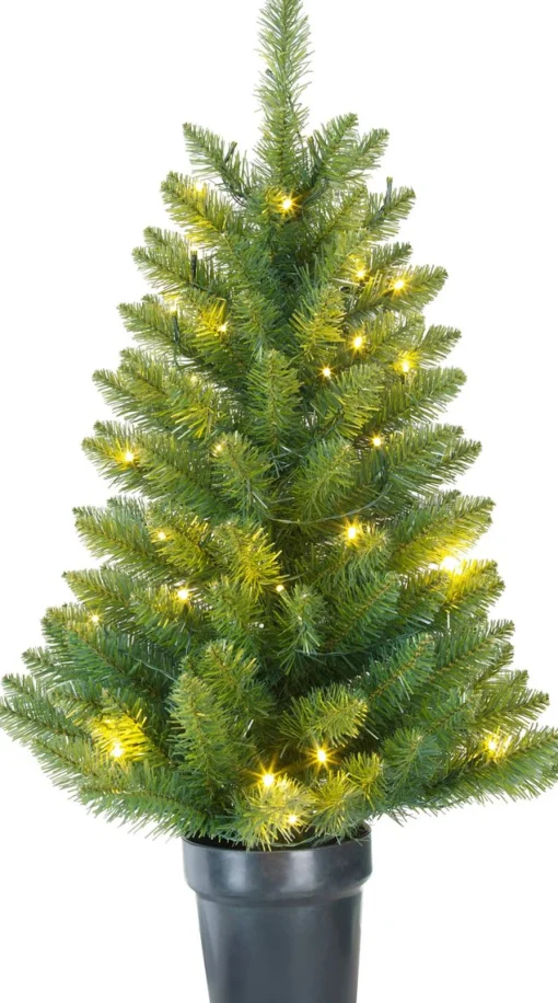 Black Box Trees Riverton Kunstkerstboom In Pot Met Led Verlichting - H90 X O58 Cm - Groen Cheap