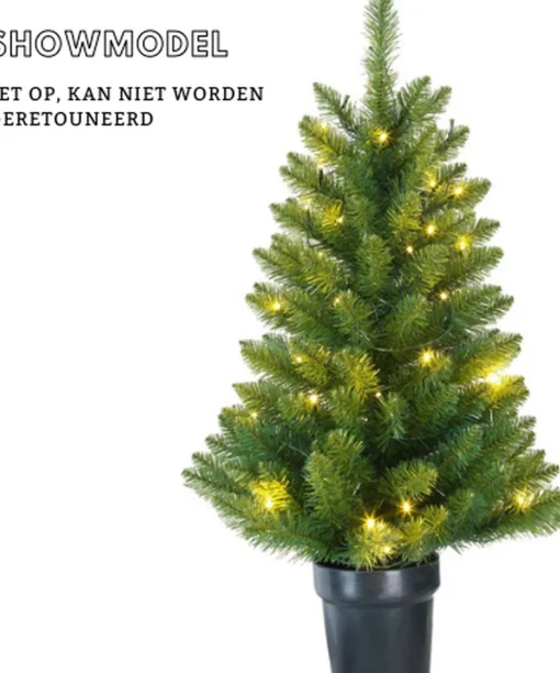 Black Box Trees Riverton Kunstkerstboom In Pot Met Led Verlichting - H90 X O58 Cm - Groen Cheap