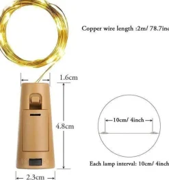 Nextbuy4you Kersthanger></noscript>Bottle Light - Flessenlicht Kurk Fles - Led Flesverlichting Leddecoratie - Flesdecoratie - Licht Voor In Fles - Inclusief Batterijen - Sfeerverlichting Warm Wit