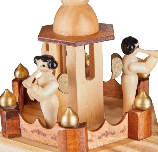 Brubaker Kerststallen> Kerstpiramide Houten Piramide - Natuur - 4 Niveaus - 60 Cm Hoogte - Handbeschilderde Figuren