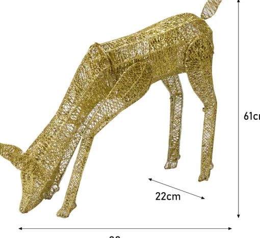 MonsterShop Bundel: Lichtgevend Rendier En Hert Verlichte Kerstfiguren - 12 Meter Lange Stroomsnoeren - Kerstdecoraties Kerst Versieringen Buiten Hot