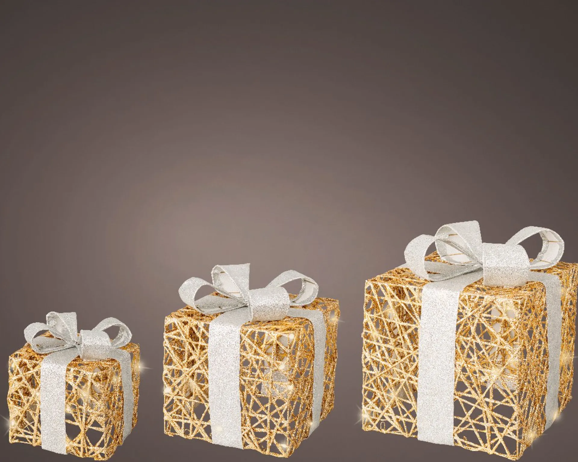 Lumineo Cadeau Set Van 3 Met Led Verlichting Zilver Hot