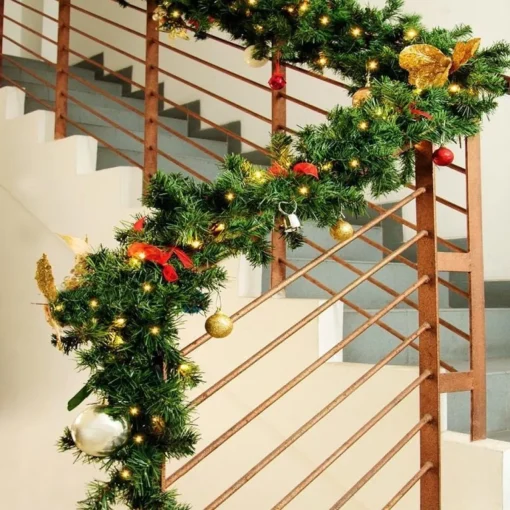 Casaria Guirlandes> Kerstguirlande Met Verlichting - 10 M 160 Led's - Warmwit
