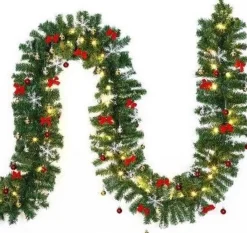 Casaria Guirlandes></noscript> Kerstguirlande Met Verlichting - 10 M 160 Led's - Warmwit