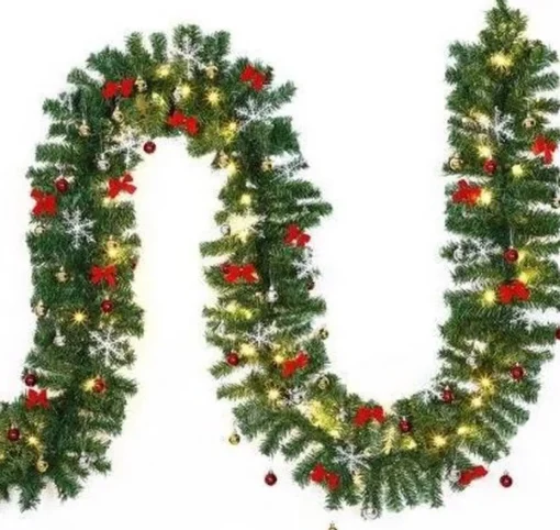 Casaria Guirlandes> Kerstguirlande Met Verlichting - 10 M 160 Led's - Warmwit