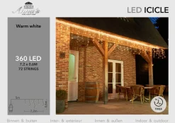 CBD Ijspegel Verlichting - 720 X 60Cm - 360 Led Warm Wit - 5M Aanloopsnoer Transparant Online