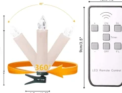 CClife - Led-Kaarsen Kerstkaarsverlichting - Timer Afstandsbediening - Dimbaar Flikkerend Vlamloos - Op Batterijen - Led-Decoratie - Kaarsen Kleur - Beige 30 Pcs - Kerstverlichting - Verlichte Kerstfiguren Cheap