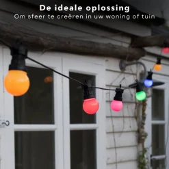 Cheqo ® Feestverlichting - Lichtsnoer - Tentverlichting - Fairy Lights - 10L, 3V/20Ma - 8 Lichtfuncties - 50Cm Afstand - 9.50M Snoer - Ip44 Beschermwaarde - 2.4W Power Consumption - Ophangoog - Binnen & Buiten Shop