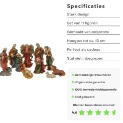 Cheqo Kerststallen></noscript>® Kerststal Figuren - Kerststalfiguren - Kerstgroep - Kerstbeeldjes - 11-Delig