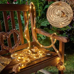 Cheqo ® Lichtslang Van Jute - Jute Touw - Touw Met Led - Lichtsnoer Touw - Touwverlichting - Kerstverlichting - 3 Meter - Op Batterijen New