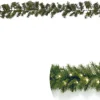Cheqo Guirlandes>® Xl Guirlande Met Kerstverlichting - Kerstlampjes - Kerstslinger - Warm Wit - 270Cm - 150 Takjes - 50 Led - Met Timer Functie