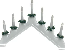 Christmas Decoration Kaarsenbrug - 41 X 6 X 30 Cm -Hout - Wit -7 Leds Outlet