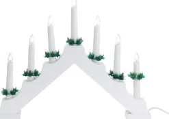 Christmas Decoration Kaarsenbrug - 41 X 6 X 30 Cm -Hout - Wit -7 Leds Outlet